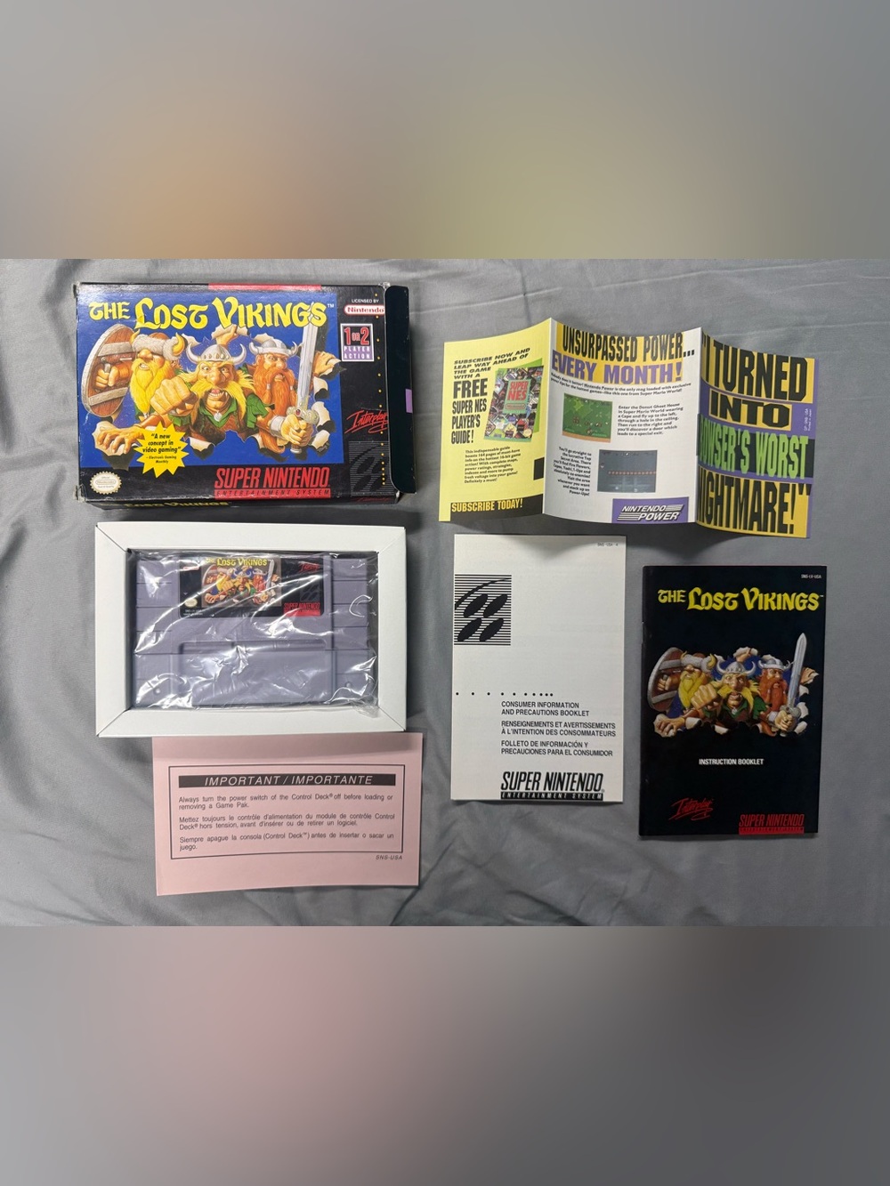 Nintendo The Lost Vikings (Gray) - Classic SNES Cartridge with Box & Manuals